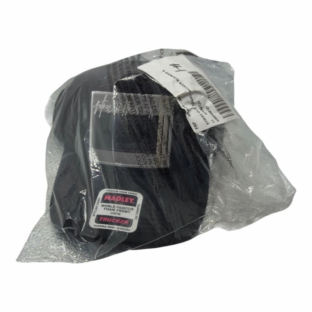 Brand New Madley Unisex OSFA Trucker Mesh Foam Front Hat Cap Black